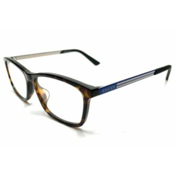 Gucci Men's Havana Rectangle Eyeglasses!